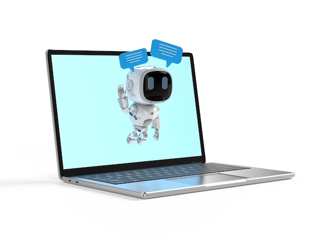 Chatbot hoặc robot trợ lý trò chuyện với bong bóng hội thoại