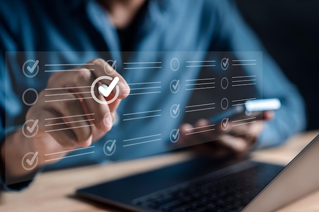 checklist business target marketing planning with quality management quality assurance and improvement standardization certification compliance to regulations service and standards