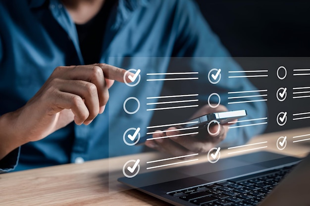 Checklist business target marketing planning with quality management Quality Assurance and improvement Standardization certification Compliance to regulations service and standards