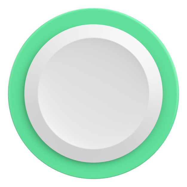 Circle button Price tag 3D illustration
