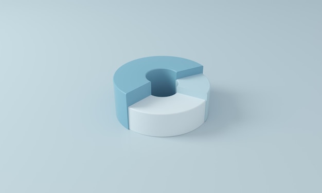 Circle data graph on blue background data analysis web analytics 3d rendering