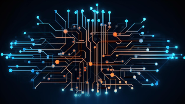 circuit board blue abstract technology background motherboard vector illustration