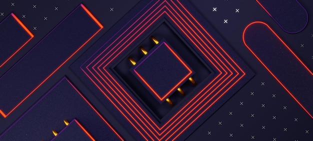 Circuits Abstract Background with 3d render