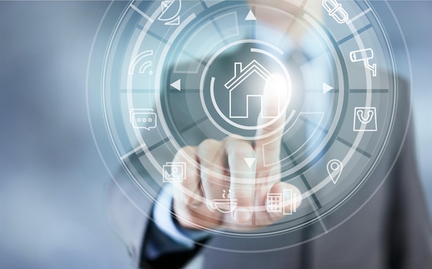 Circular futuristic interface of smart home automation