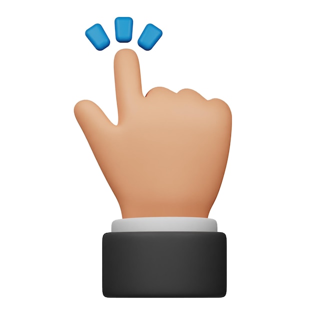 click 3d icon isolated on the white background