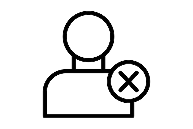 Close avatar line icon error app symbol black X web sign