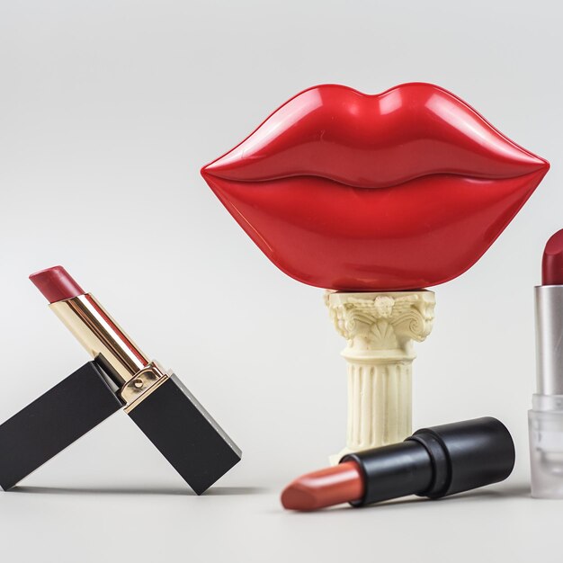close up of a lipstick on white background with clipping path