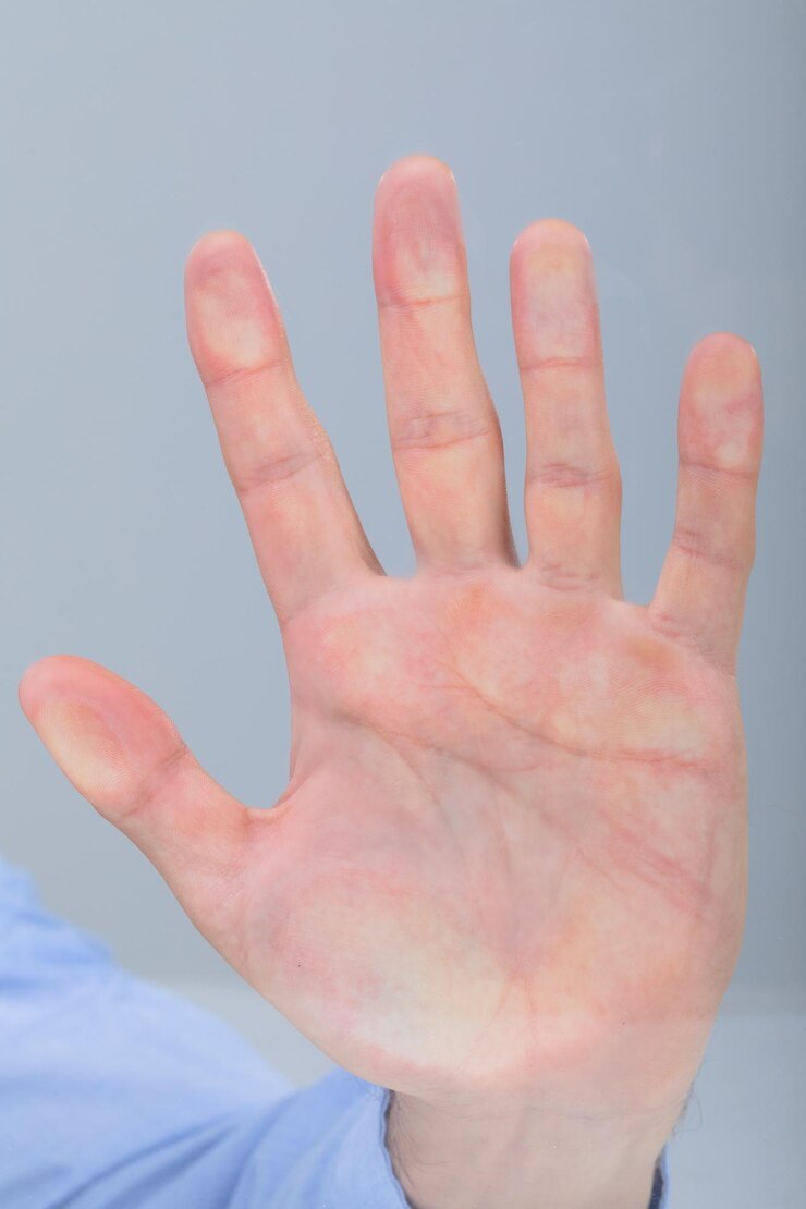 Photo close up of caucasian businessman touching virtual interface, isolated on grey background. business technology, communication and growth concept.