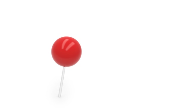 Close-up of colorful thumbtack over white background