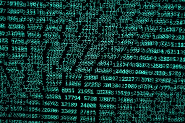 Close-up of data on computer monitor