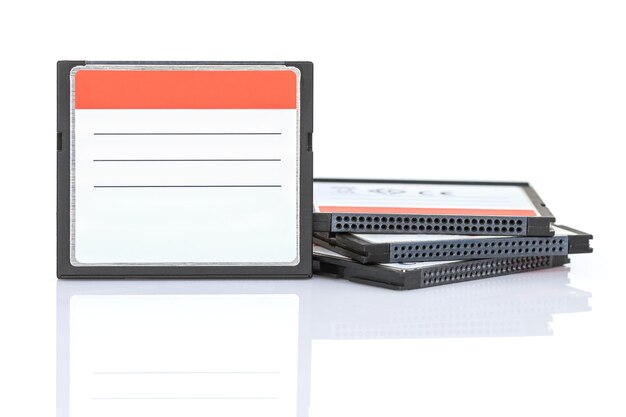 Close-up of hard drive on white background