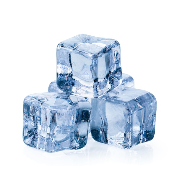 Close-up of ice cubes against white background