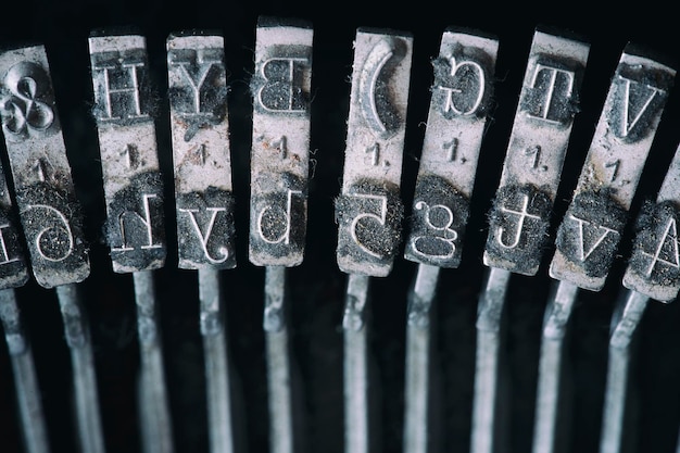 Close-up of letters on typewriter