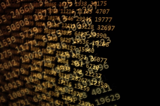 Close-up of orange binary codes