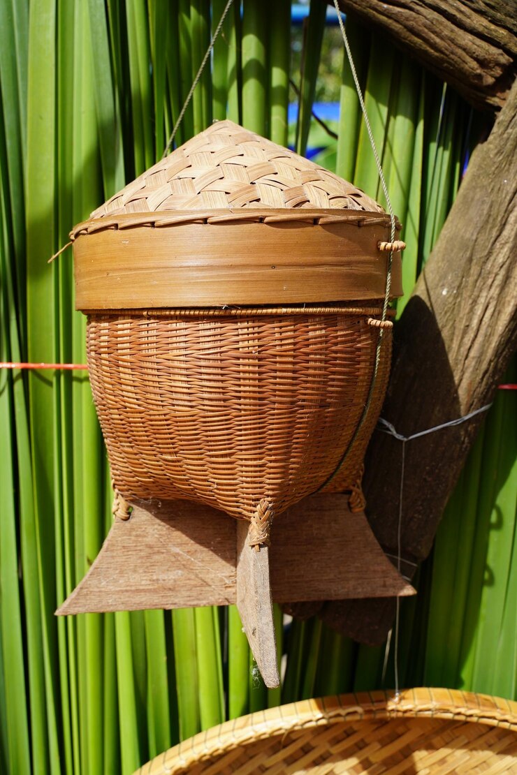 Photo close-up of potted plant in basket
