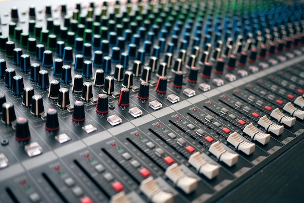 close-up of studio equipment