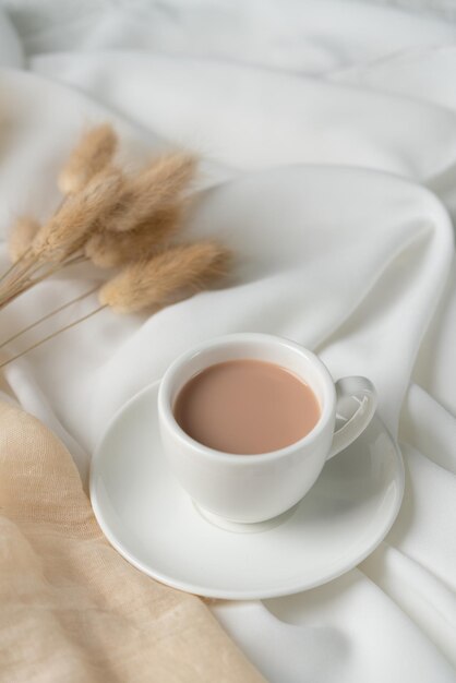 close-up of tea cup on table