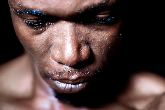 close-up of thoughtful man