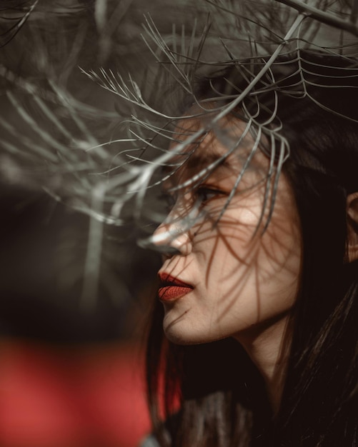 close-up of woman