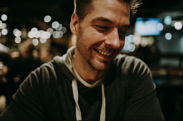 close-up portrait of smiling man