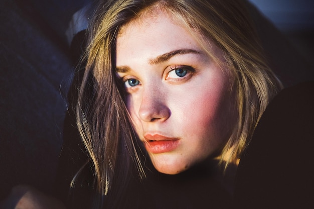 close-up portrait of young woman