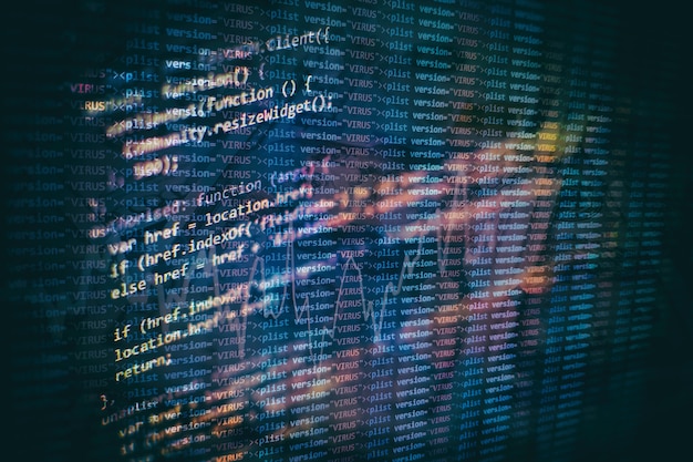 closeup developing programming and coding technologies. developer working on web sites codes in office.