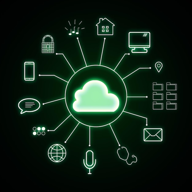 cloud computing and tech concept