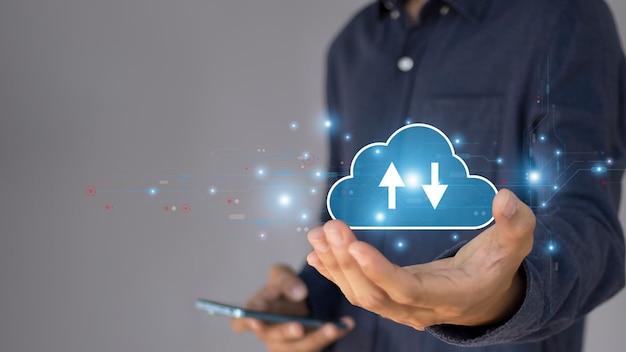 cloud computing cloud technology network and internet services internet storage technology concept