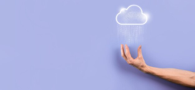 Cloud computing concept,cloud for transfer data.Cloud computing, big data center, future infrastructure, digital ai concept. Virtual hosting symbol,icon. upload download.Virtual hosting symbol.