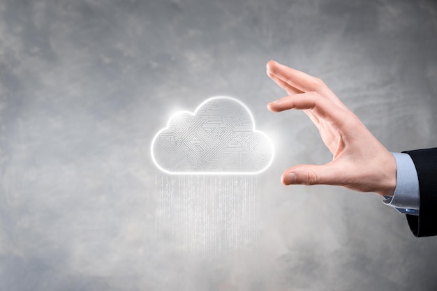 Cloud computing conceptcloud for transfer dataCloud computing big data center future infrastructure digital ai concept Virtual hosting symbolicon upload downloadVirtual hosting symbol