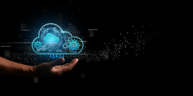 cloud technology concept Global network of global business Megatrends on the Internet