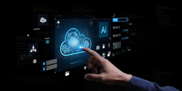 cloud technology concept Global network of global business Megatrends on the Internet