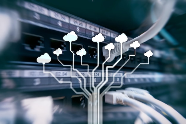 Cloud technology networking data storage Internet concept