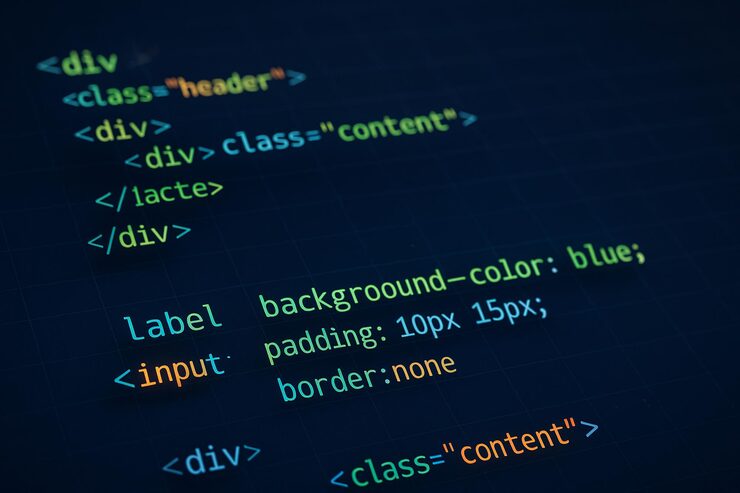 Photo code snippet with html and css elements