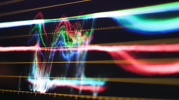 color grading graph or rgb colour correction indicator on monitor