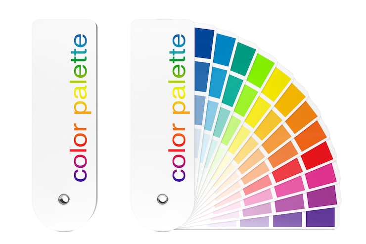 Photo color palette guide on a white background. 3d rendering