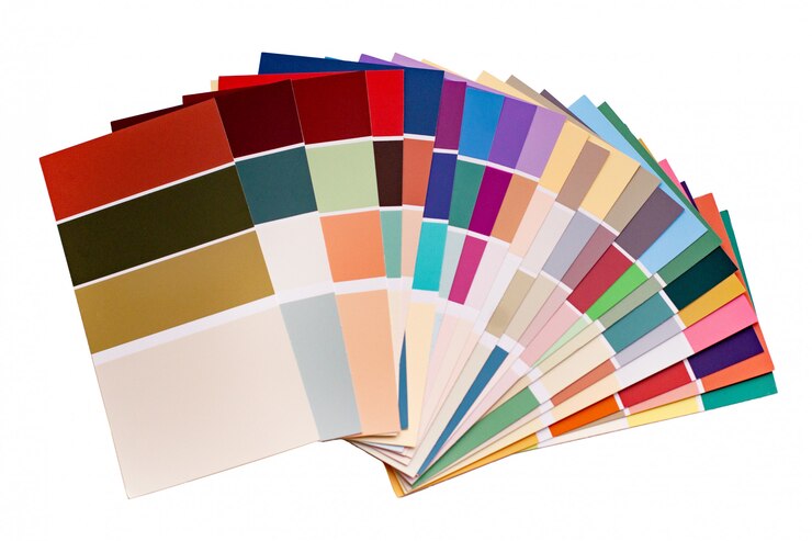 Photo color palette with various samples.