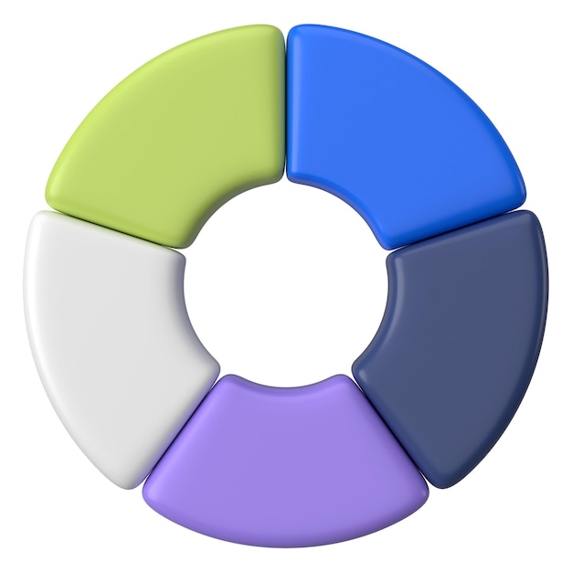 Colorful circle graph png 3D shape sticker transparent background