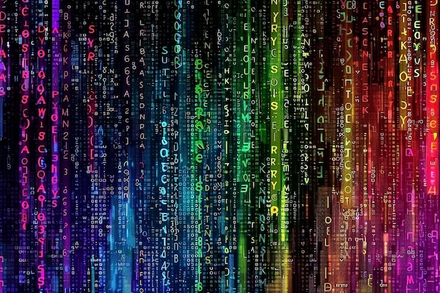 Colorful Code Lines on Black Background Displayed on Computer Screen