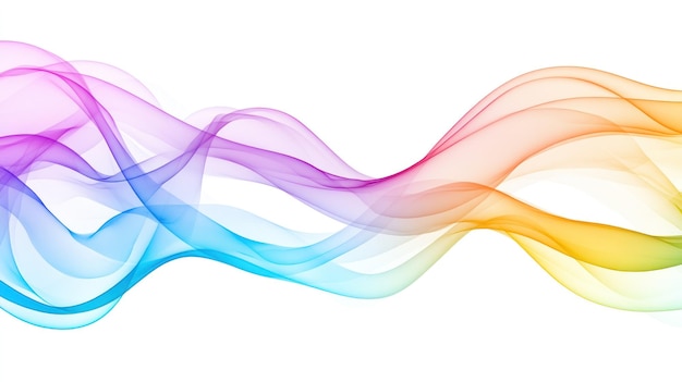 colorful flowing abstract waves on white background design element