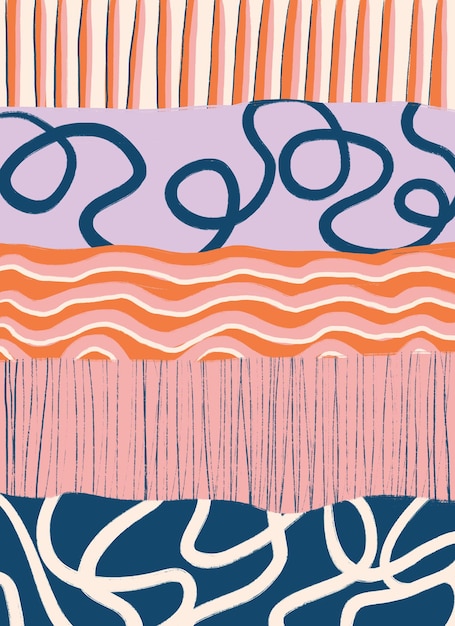 Colorful Mid Century Modern Abstract Art Background Pattern