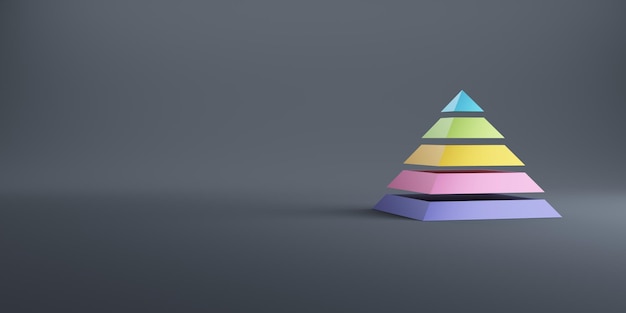 Colorful steps infographic 3d rendered