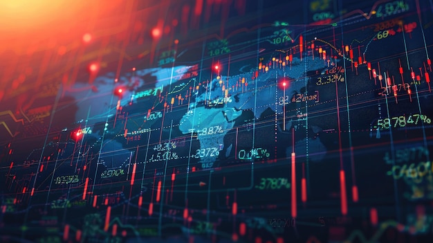 Colorful Trading Graph AI Generated