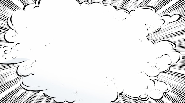 Comic Style Speech Bubble With Windstorm Vector Design Template