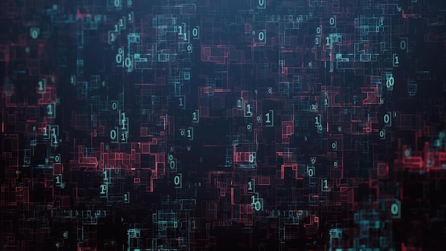 complex network of binary code highlighting data flow and cybersecurity concepts