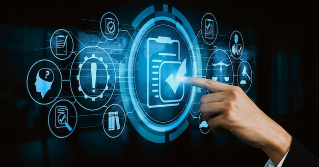 Compliance rule law and regulation graphic interface for business quality uds