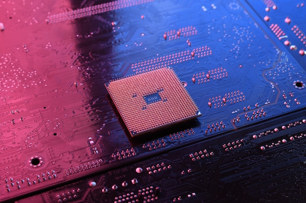 computer cpu processor chip on circuit board ,motherboard