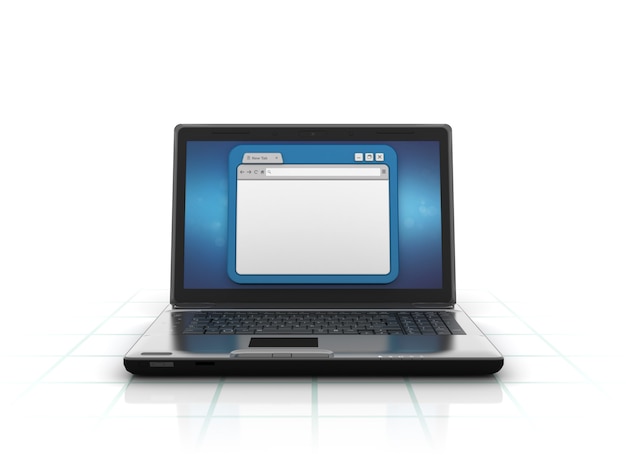 computer laptop with internet browser