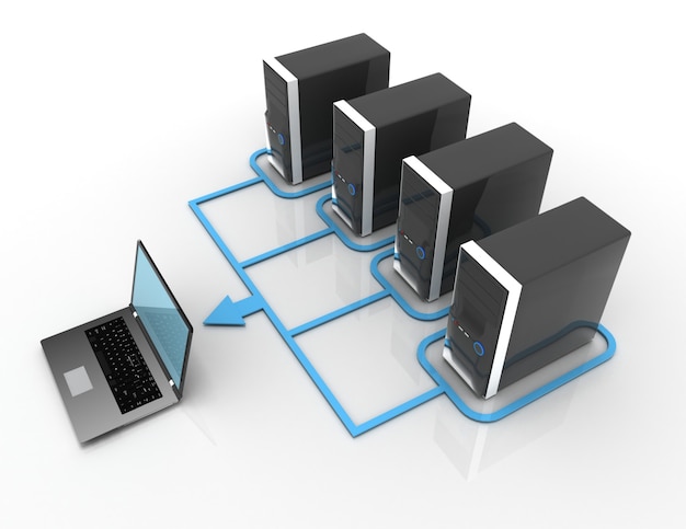 Computer network concept . 3d rendered illustration