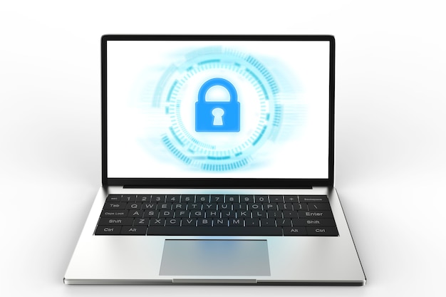 computer notebook with keypad lock for online security